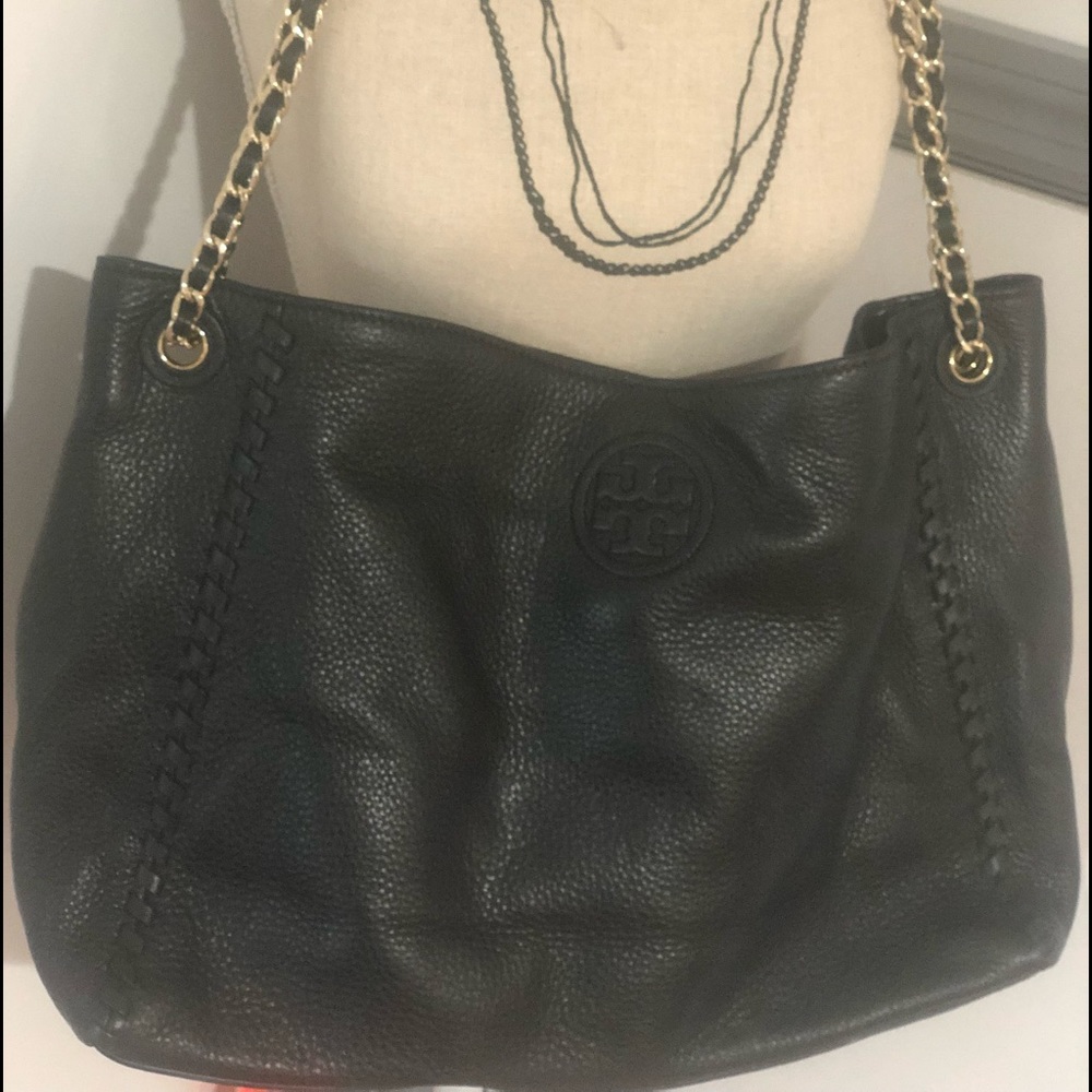 Tory Burch Women's Marion Chain Shoulder Slouchy Tote Leather
